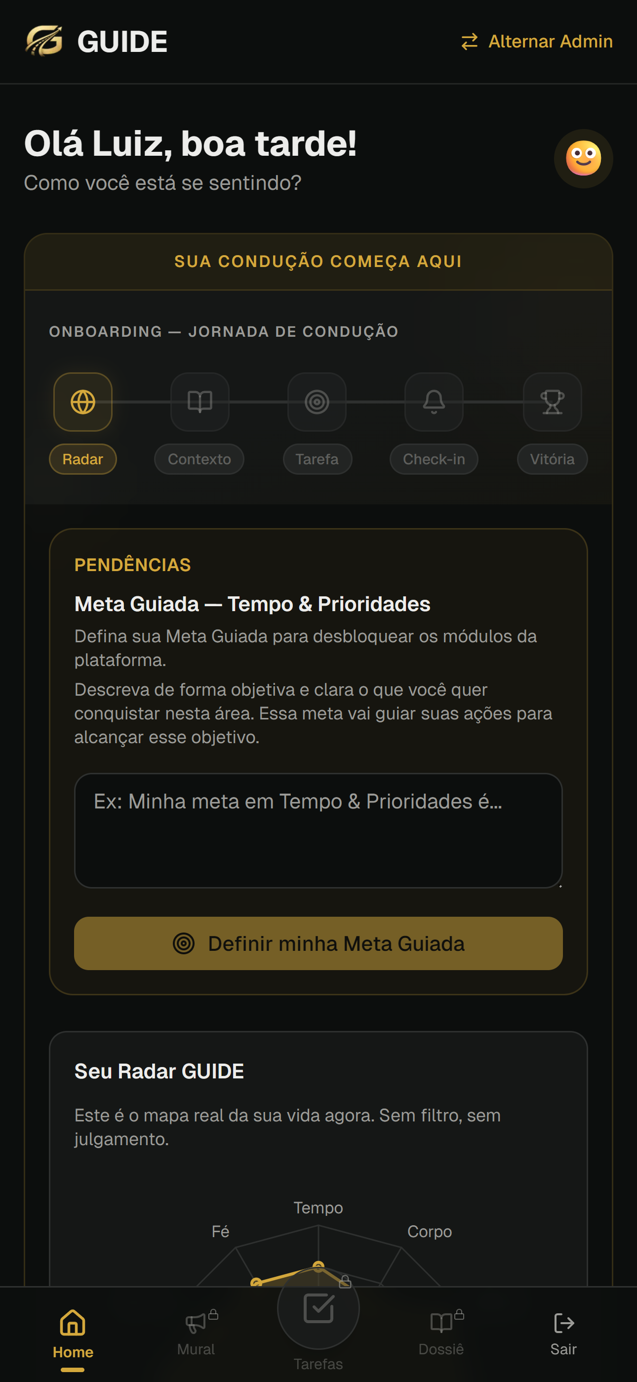 App Vida Guiada - Dashboard